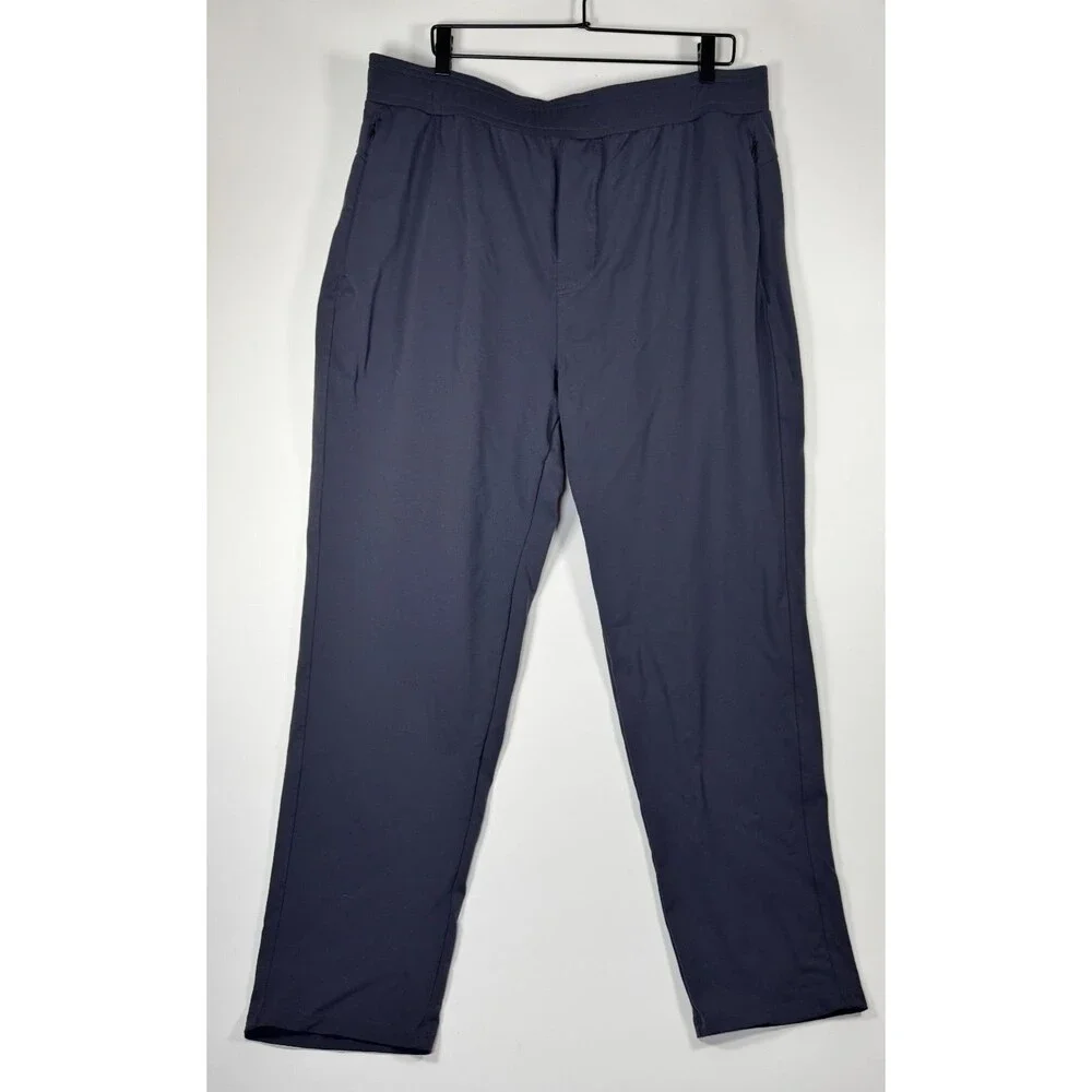 Public Rec Performance Pants Mens 42 Gray Stretch Travel Lounge Zip‎ Pockets